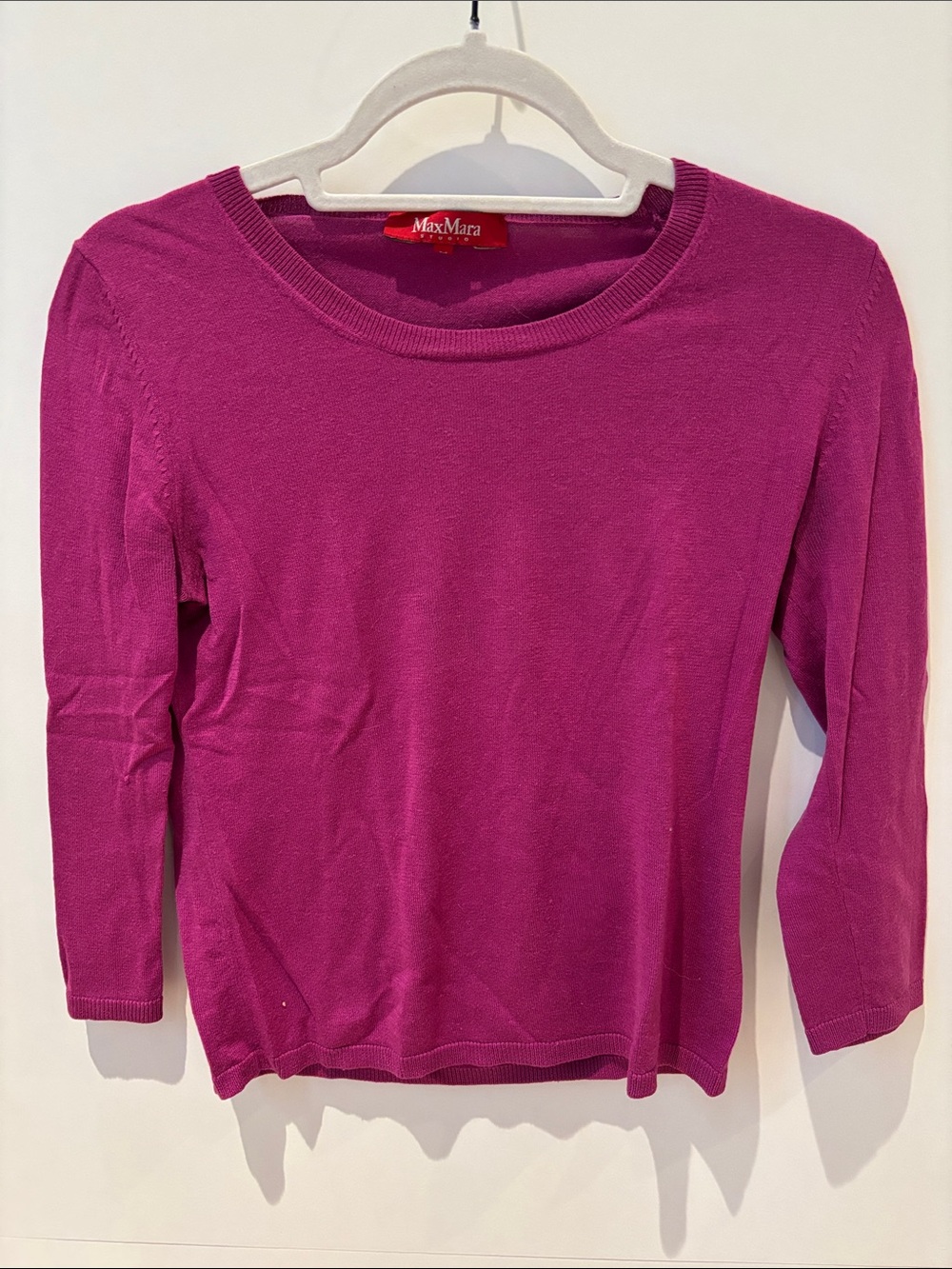 Vintage MaxMara Fuchsia Long Sleeve Crewneck Top
